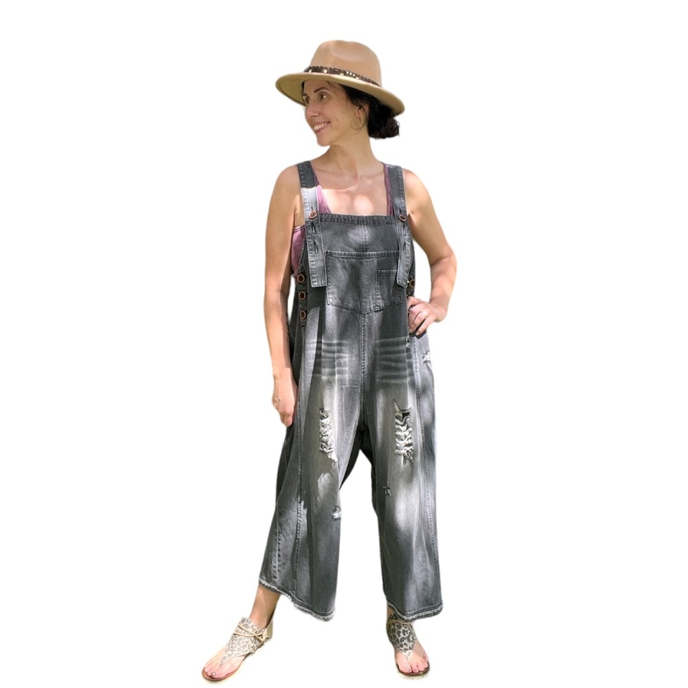 Ash wide leg overalls